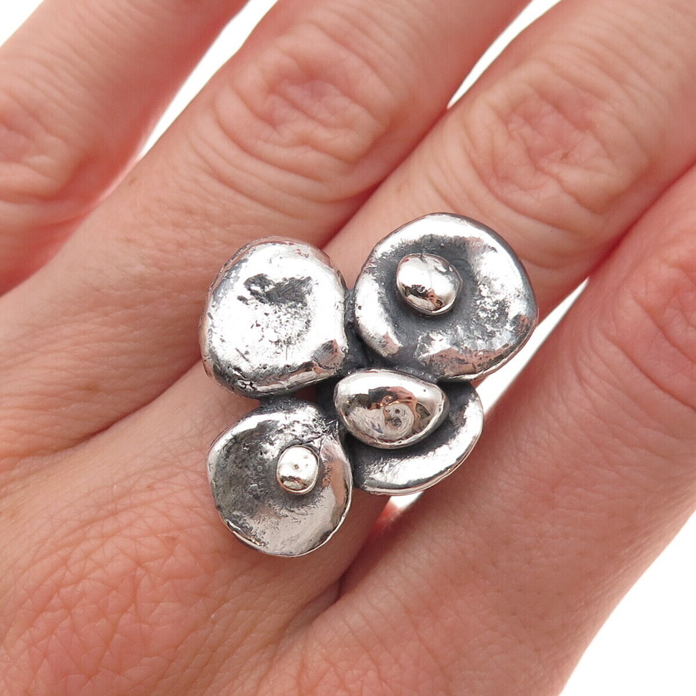 Kultateollisuus Ky 830H Silver Vintage 1972 Finland Modernist Ring Size 6.5